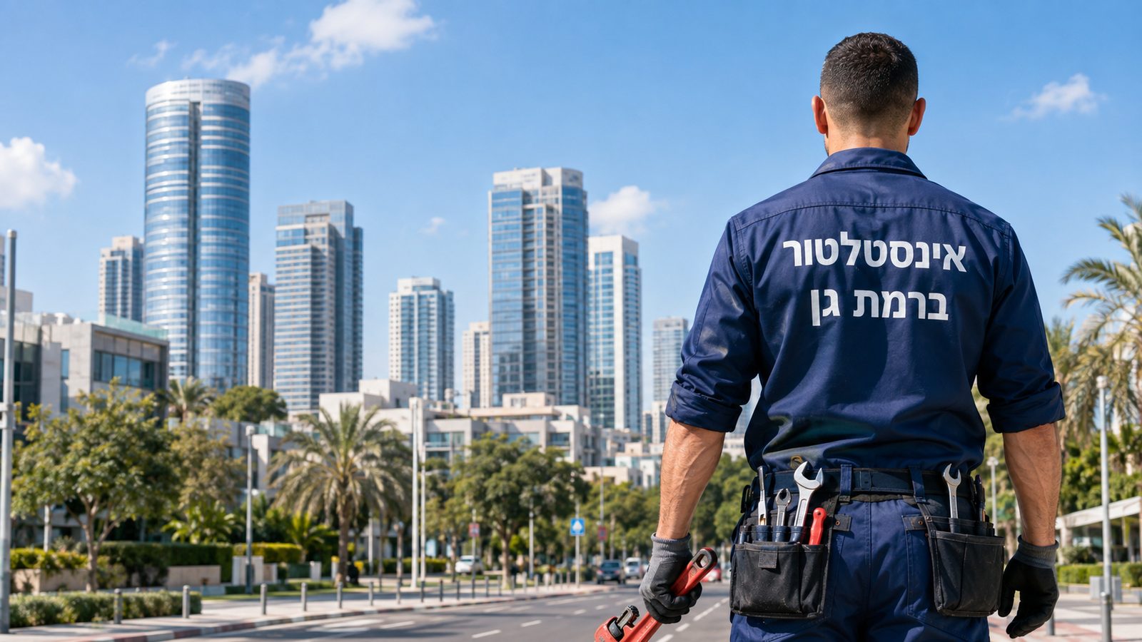 אינסטלטור מסתכל על רמת גן